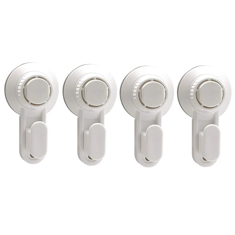 

LUDA 4 Pack Suction Cup Hooks Reusable Utility Hooks Waterproof And Oilproof Bathroom Kitchen Heavy Duty Hooks White