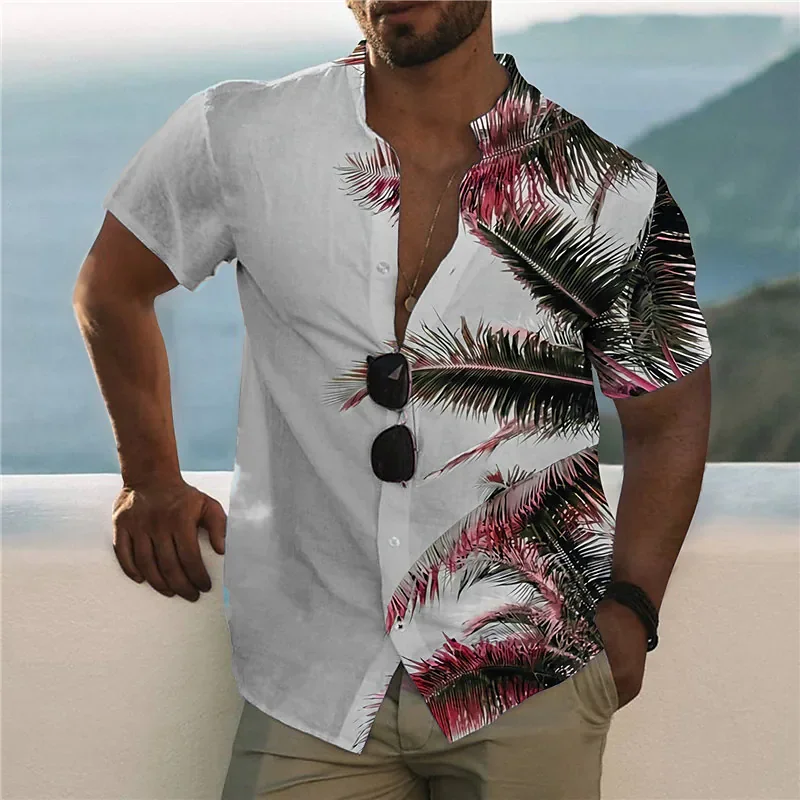 2022 Coconut Tree Shirts For Men 3d Printed Men's Hawaiian Shirt Beach 5xl Short Sleeve Fashion Tops Tee Shirt Men Blouse Camisa