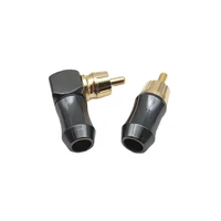 1pcs rca connector rca right angle l type hifi terminals gold plated audio amplifier rca plug supporting up to 6 5mm cable