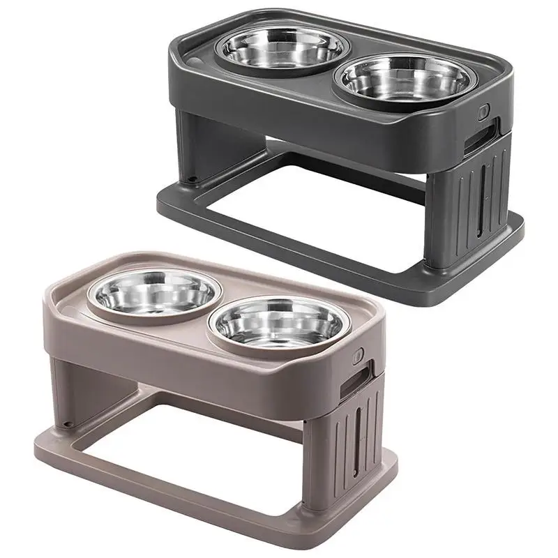 

Dog Bowls With Stand Adjustable Dog Food Bowls Elevated 3 Heights Dogs Raised Feeder Tall Dog Bowl Stand 2 Steel Dog Food Bowls