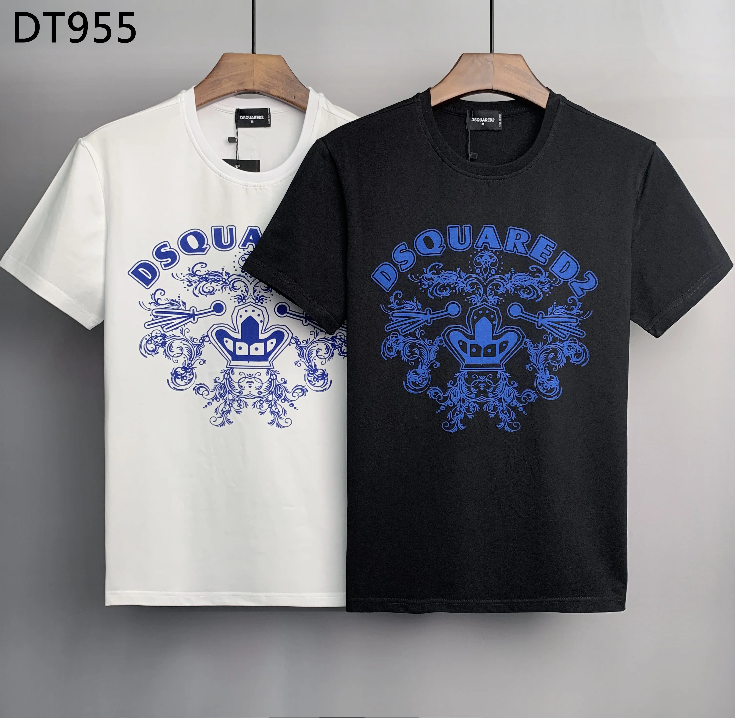 

Dsquared2 Men's Cotton 100% Classic Clown Print Casual Trend Fashion Loose High Street DSQ2 Crew Neck T Shirt Friend Gift DT955