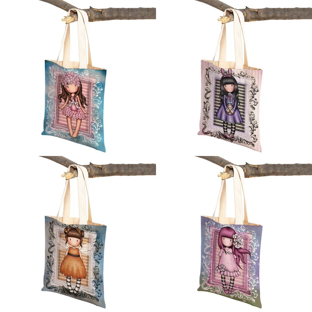 Мультяшная Детская Женская сумка для покупок двусторонняя Складная