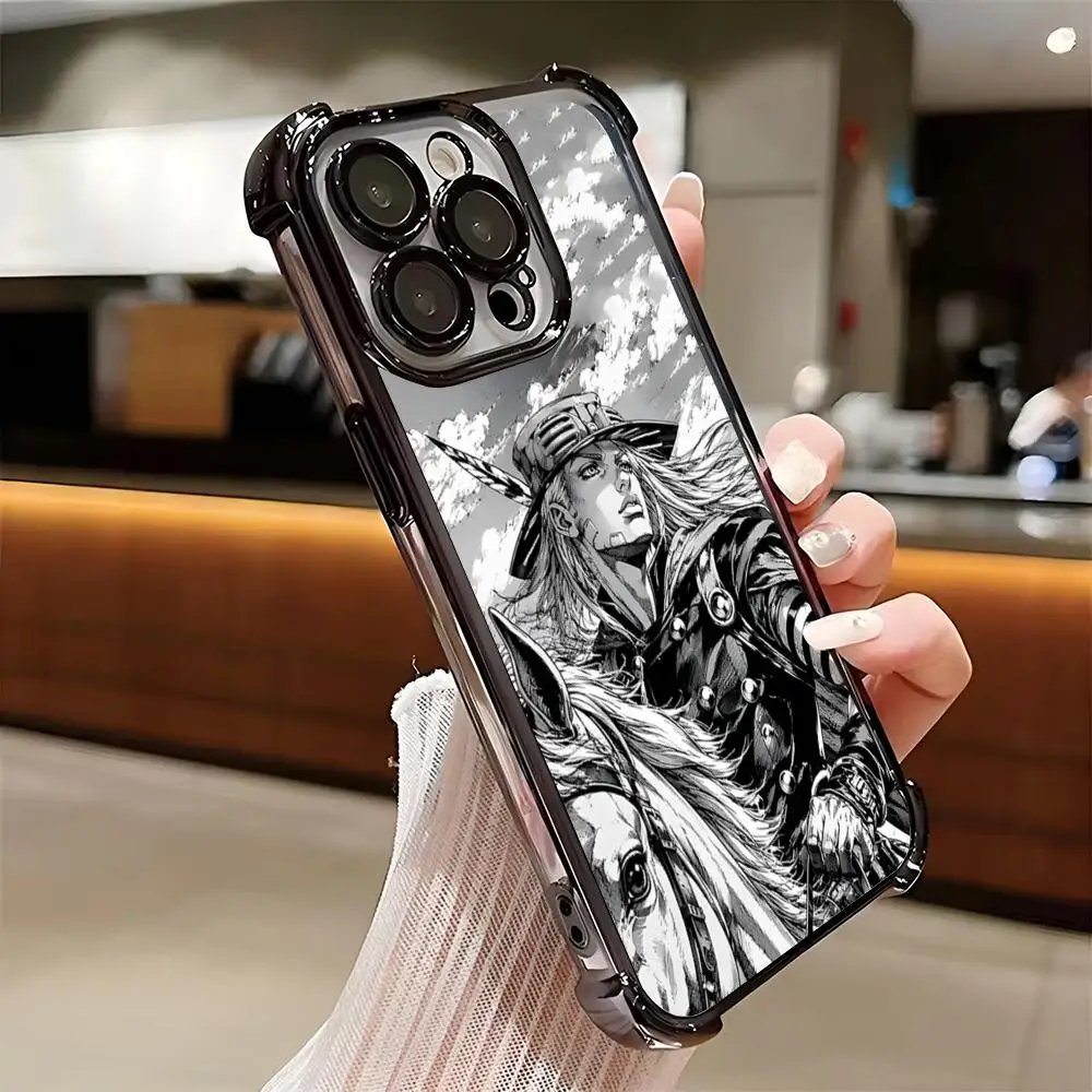Фото Чехол для телефона Anime G-Gyro Zeppeli J-Jojo с покрытием для iPhone 17 Pro Max 16E 15 14 Plus 13 12 11 Air, противоударный, с воздушной подушкой, мягкий чехол №4