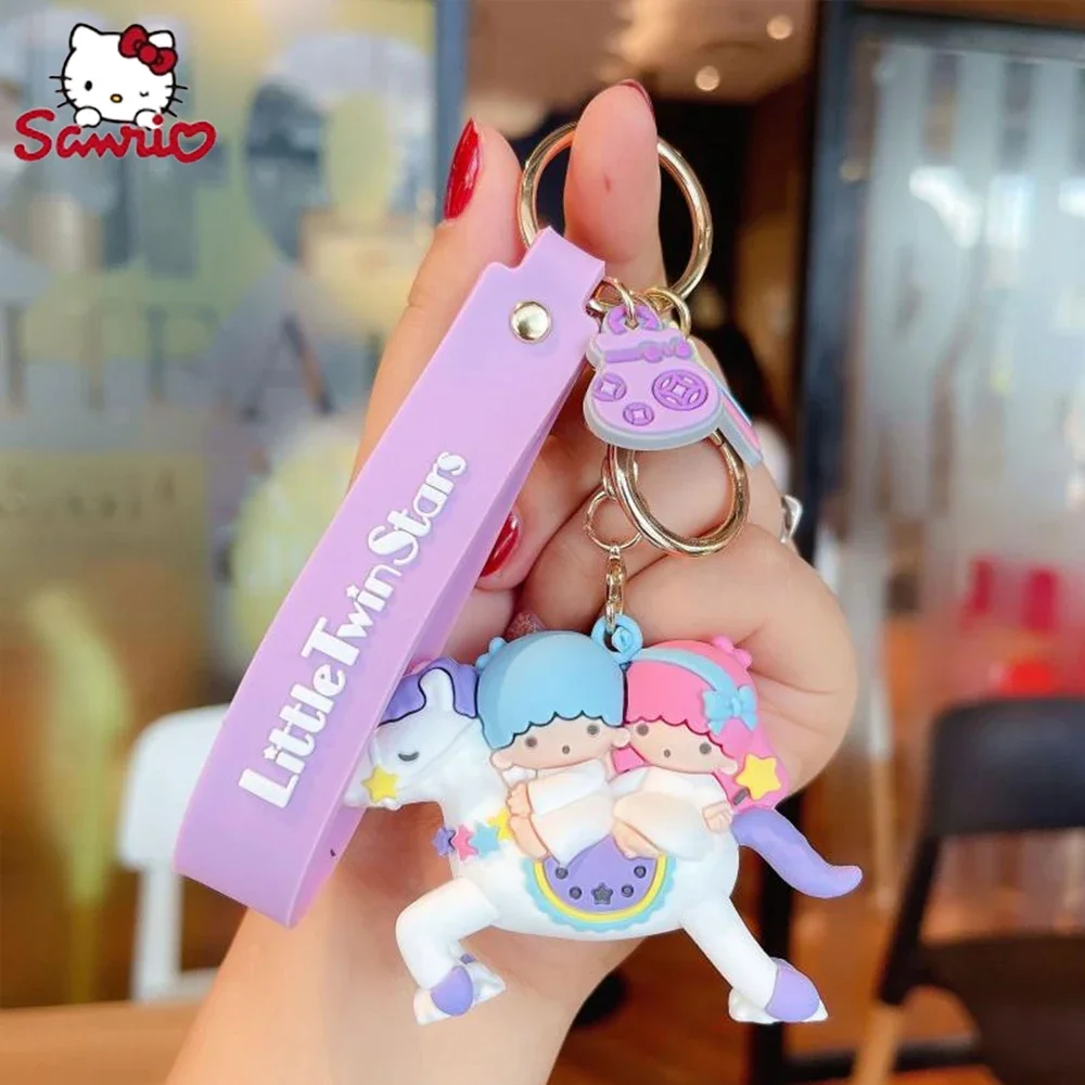 Брелок Little Twin Star Sanrio фигурка аниме Cinnamoroll Melody Hello Kity Kawaii фигурки подвесные на сумке