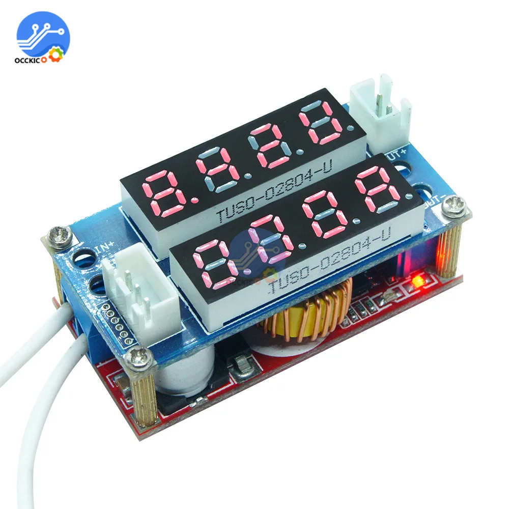 

Battery Charger Board Adjustable Power Step-down 5-30V to 0.8-28V 0.1-5A Charge Balancer with LED Display Voltmeter Ammeter