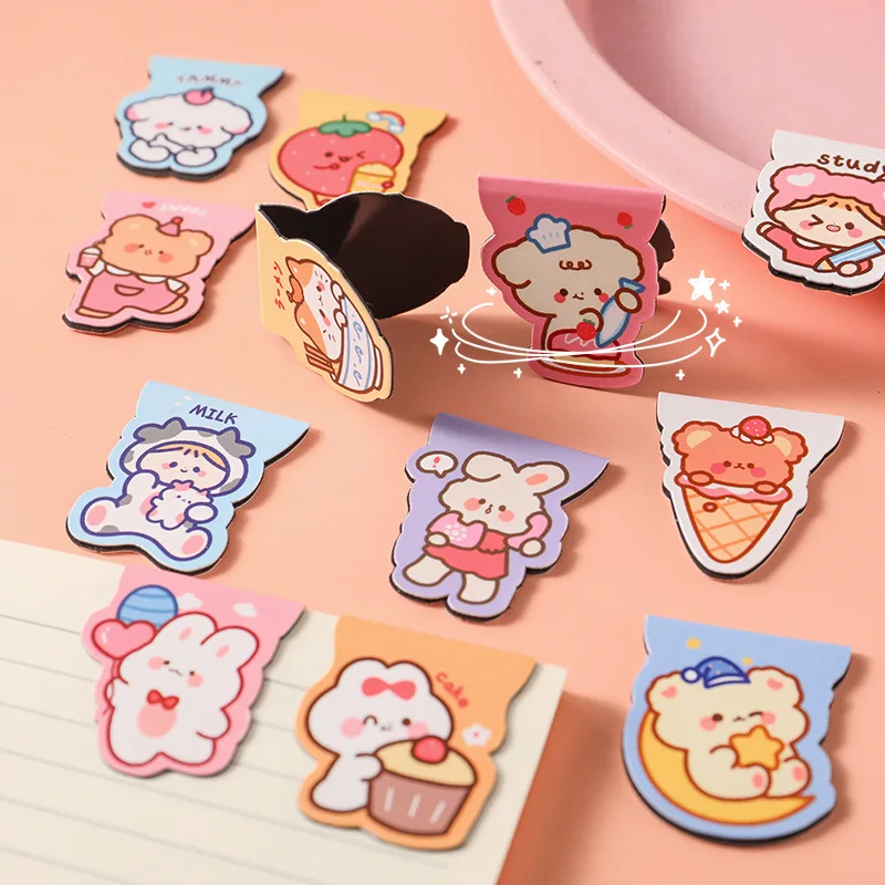 

Kawaii мультяшный животный друг тема магнитная закладка 3*3 см милые школьные офисные канцелярские принадлежности детский подарок для чтения 1 ...
