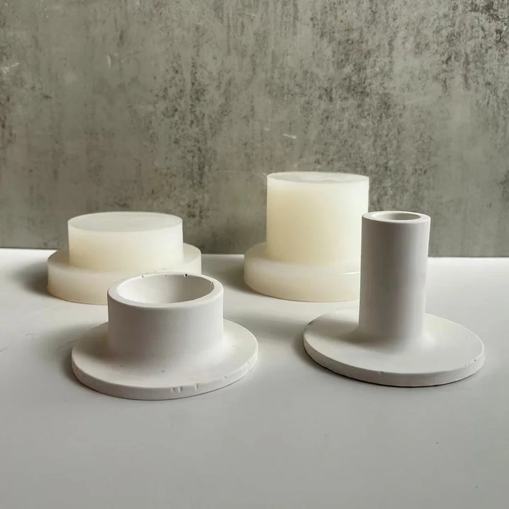 

Gypsum Cement Candlestick Mold Silicone Mold Home Decoration DIY Concrete Candle Holder Container Epoxy Resin Molds