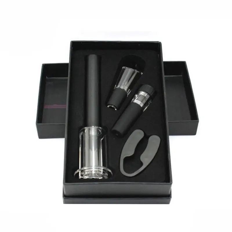 

Hot 4 Pcs Wine Opener Set, Air Pressure Pump Bottle Opener Gift Box Includes Wine Opener Kit Vacuum Stopper and Wine Pourer Tool