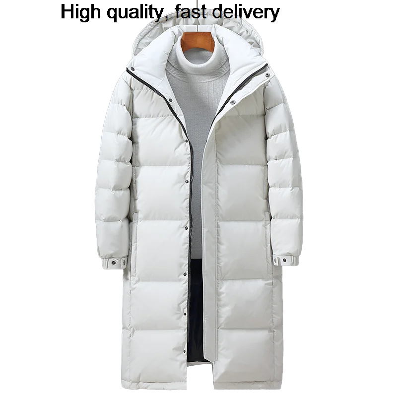 Winter Hot Long Thickening Men's Down Jacket New Warm Parka Coat Couples Casual White Duck Down Coat Winter Snow Coat 659A