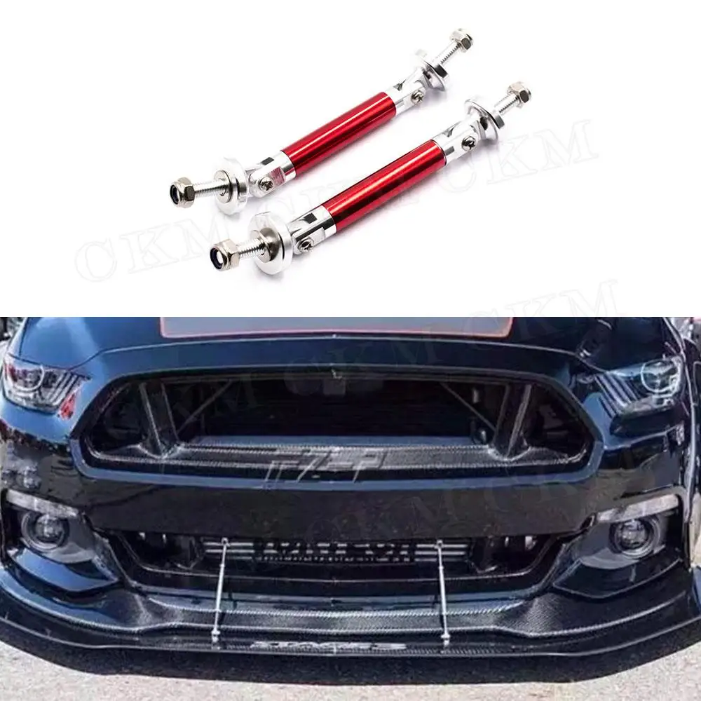 

2PCS 75mm Universal Adjustable Car Accessories Racing Front Bumper Lip Splitter Rod Strut Tie Bar Support Kit Bumpers Aluminum