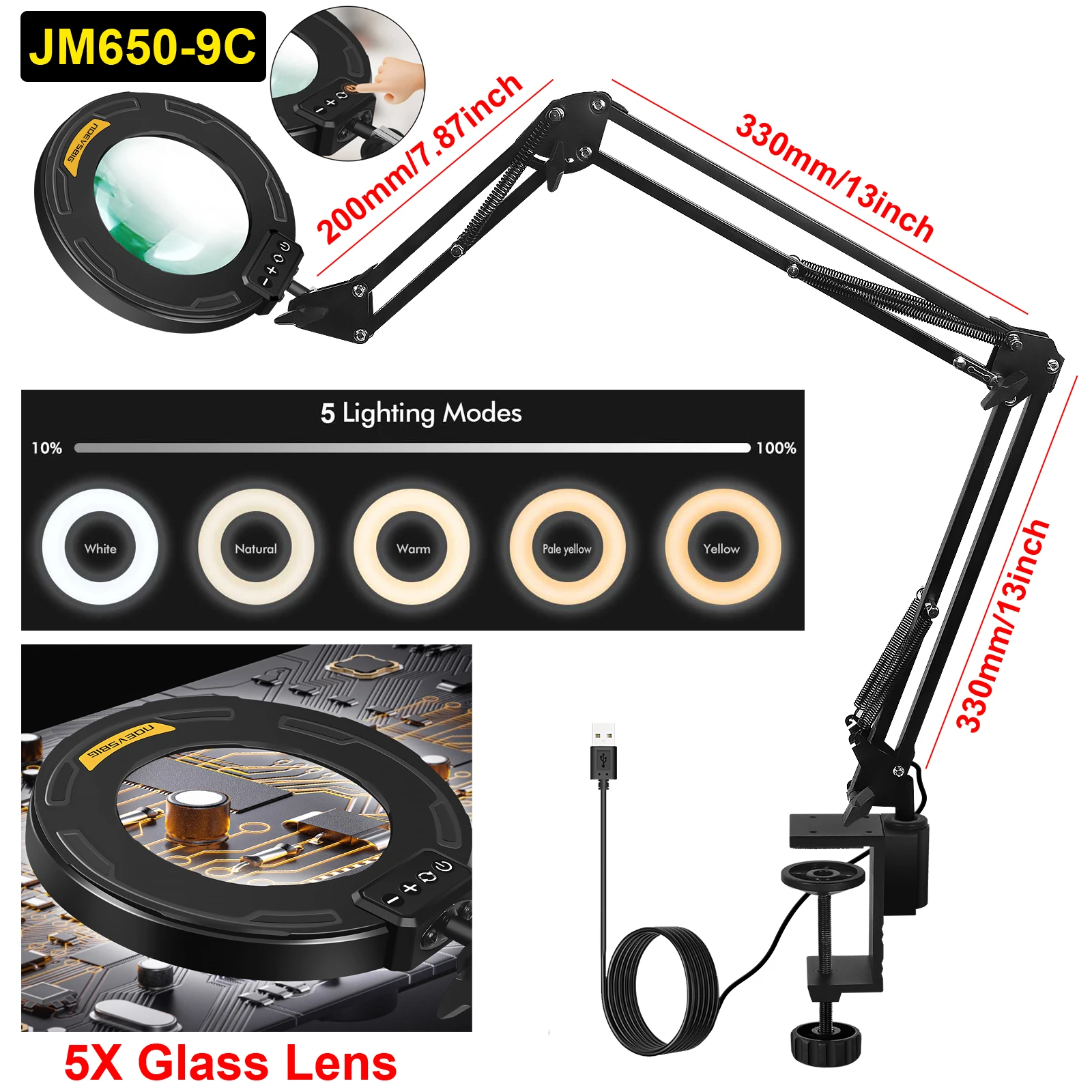 

NEWACALOX Лампа-лупа 5x