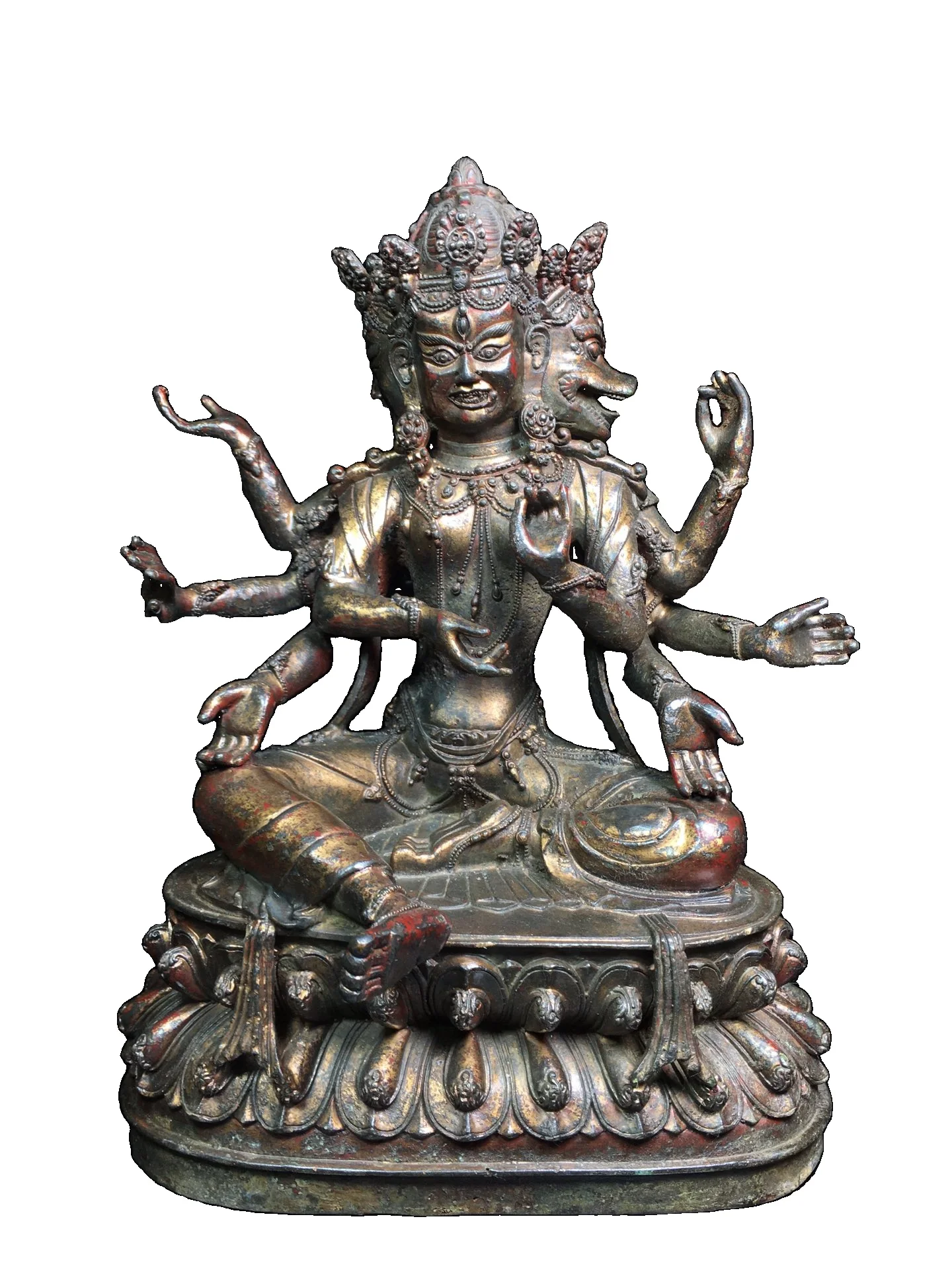 

LAOJUNLU Tibetan Buddhist Bronze Statue Of Marichtian Buddha Chinese Traditional Style Antiques Fine Art Gifts Crafts