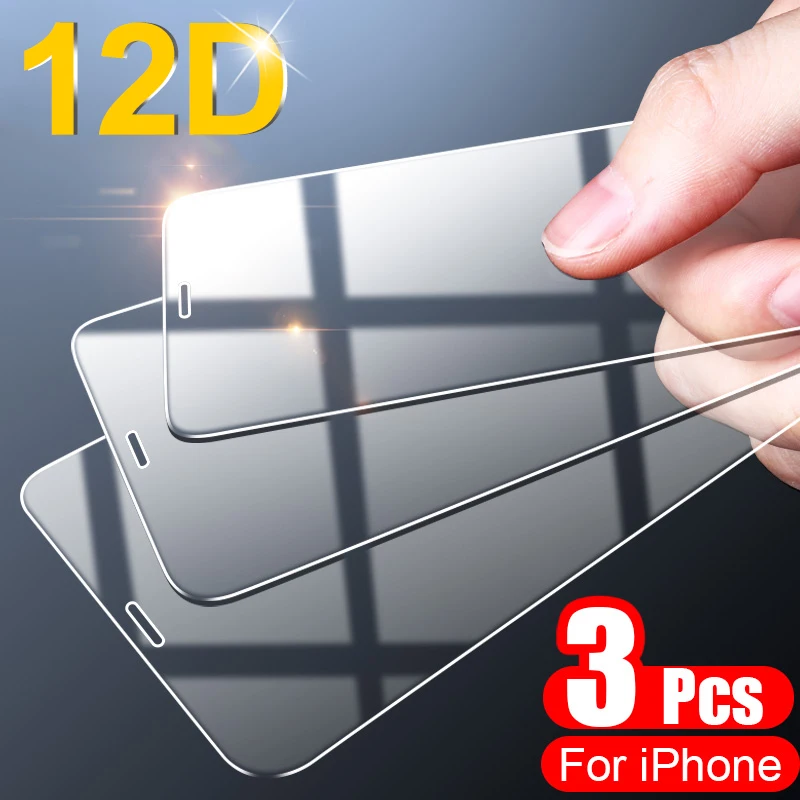 

Защитное стекло для iPhone 11 12 13 Pro Max Mini X XR, 3 шт.