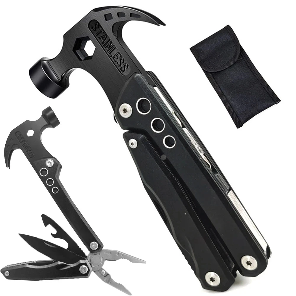 

Claw Hammer Multitool Stainless Steel Knife Plier Tool Nylon Sheath Outdoor Survival Camping Hiking Portable Pocket Claw Hammer