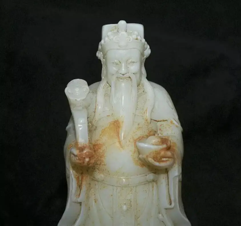 Статуя Бога фэн-шуй из натурального белого нефрита 8 4 дюймов