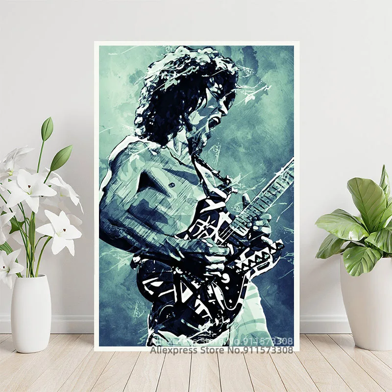 Плакат на холсте Эдди ван Халена музыкальный постер портвата современный декор