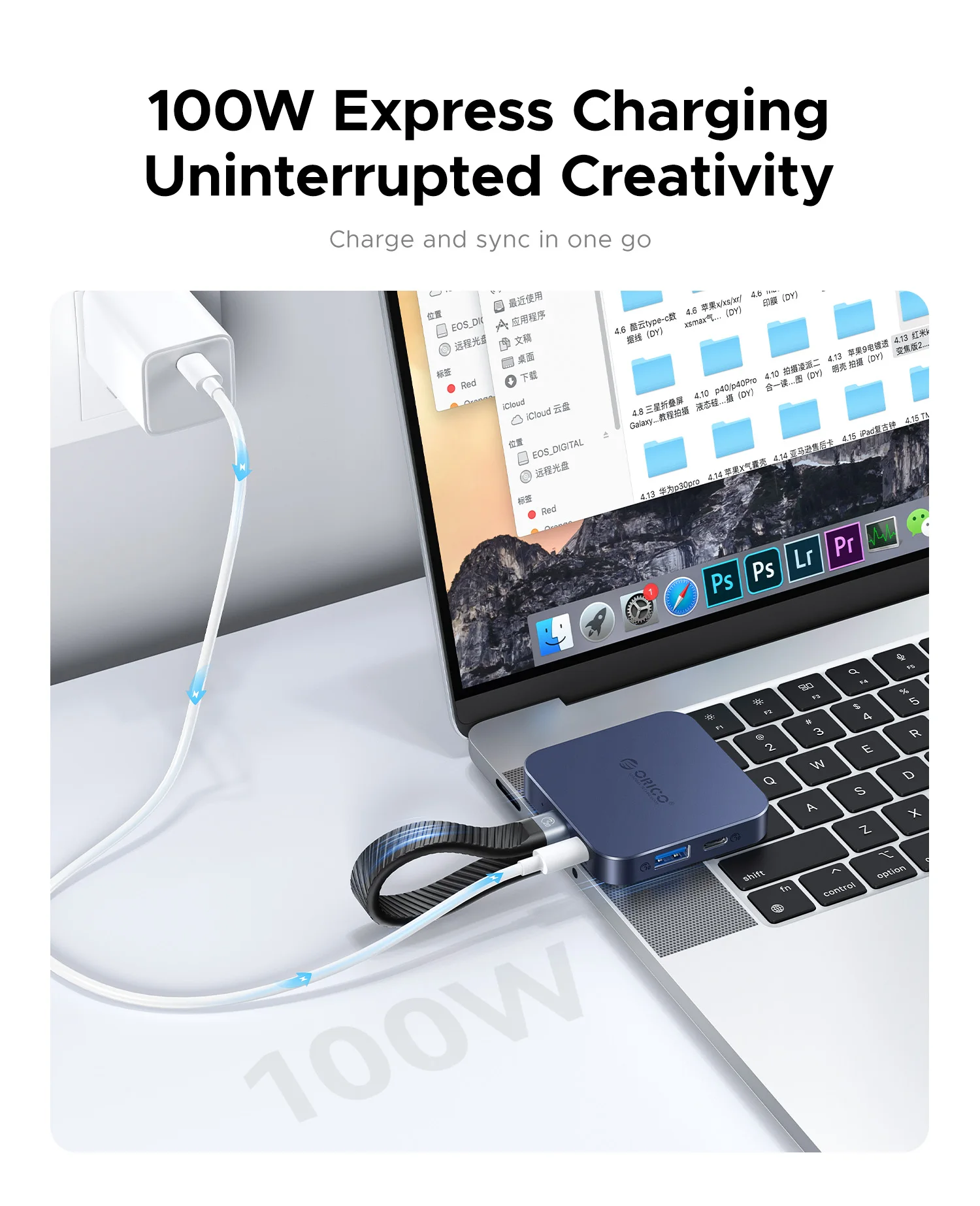 Внешний корпус Orico M.2 2230 NVMe SSD с магнитным креплением, док-станция USB-C 10 Гбитс с HDMI 4K60HZ, слотами SDTF и зарядкой PD100W для iPhone 17 (art.: 3920d7b7fdaa9) - 3920d7b7fdaa9