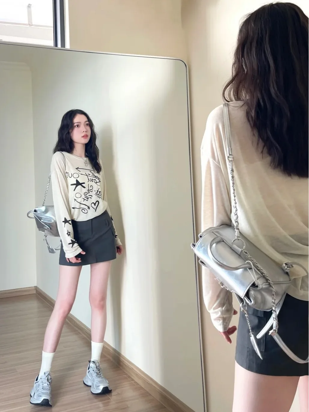 Рубашка женская с длинным рукавом тонкая свободная уличная блузка из вискозы