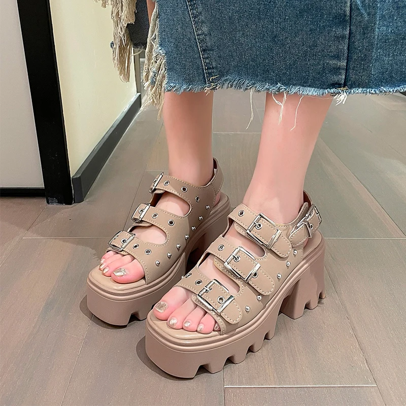 

Новинка 2023, Модные женские босоножки, туфли на высоком каблуке с пряжкой, летние туфли-лодочки, дизайнерские тапочки, женские босоножки