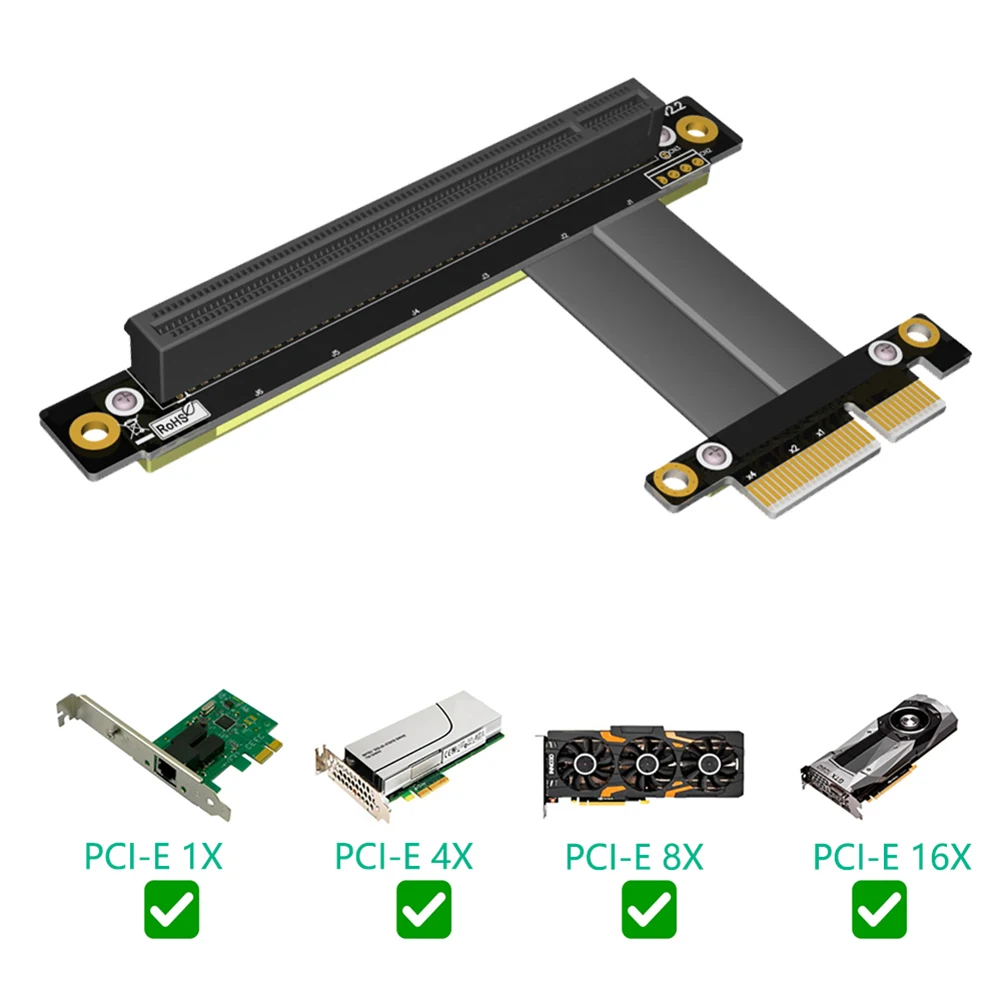 

Удлинитель PCI-Express с 16X на 4x90 градусов, плата адаптера с прямым углом, офисные принадлежности