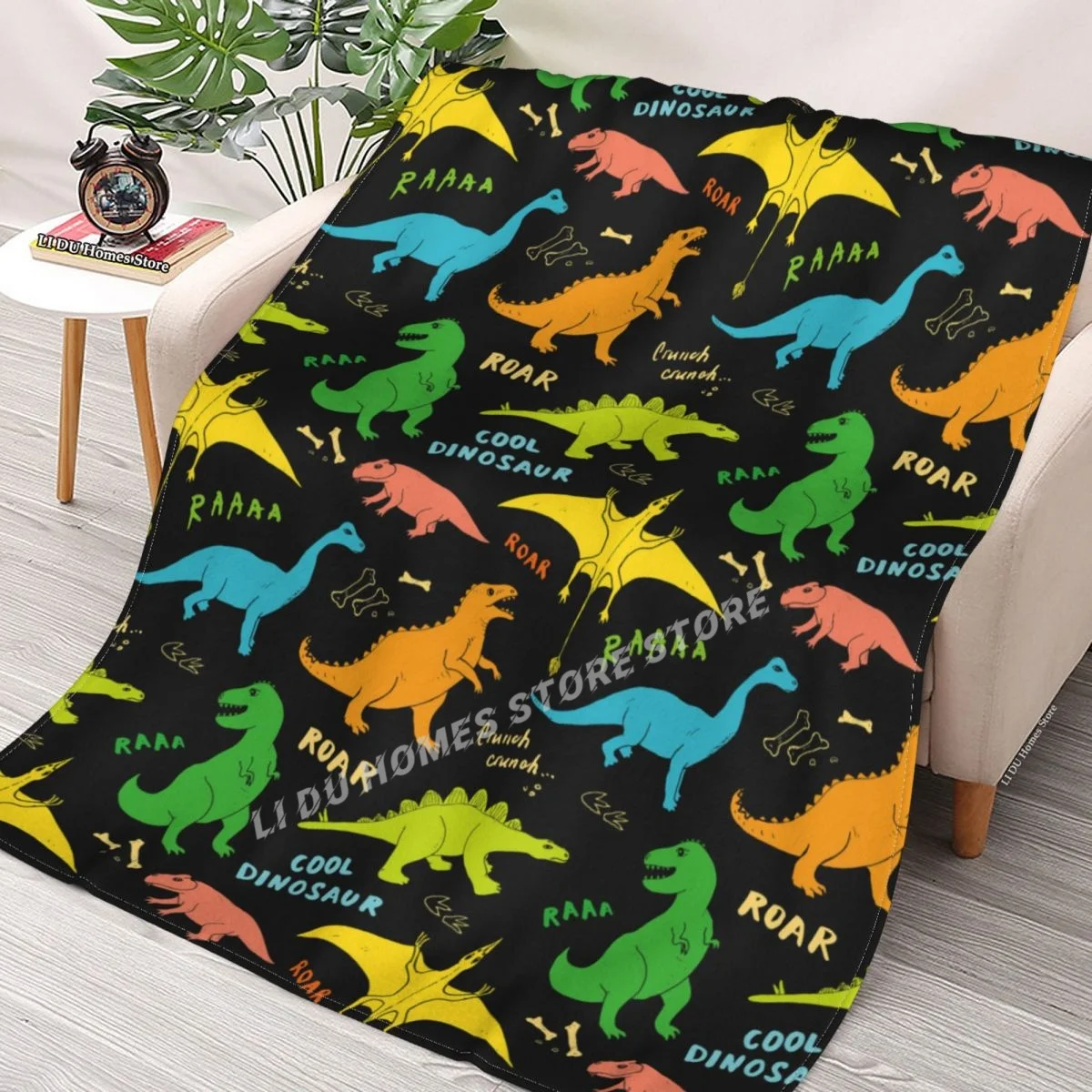 

Cute Cartoon Hand Drawn Dinosaurs Throw Blanket flannel Collage Blanket Bedding soft Cover Bedspreads Blankets