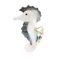 tulx vivid hippocampus brooch pins natural abalone shell sea horse brooches for women girls gift scarf buckle