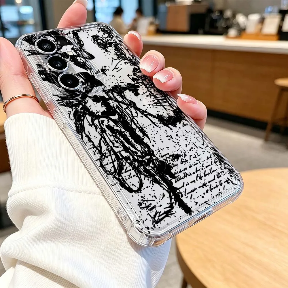 Фото Чехол для телефона с изображением крыльев падшего ангела для Samsung Galaxy A71 A57 A56 A55 A54 A53 A51 A17 A16 A07 A06 A05, прозрачный чехол. №4
