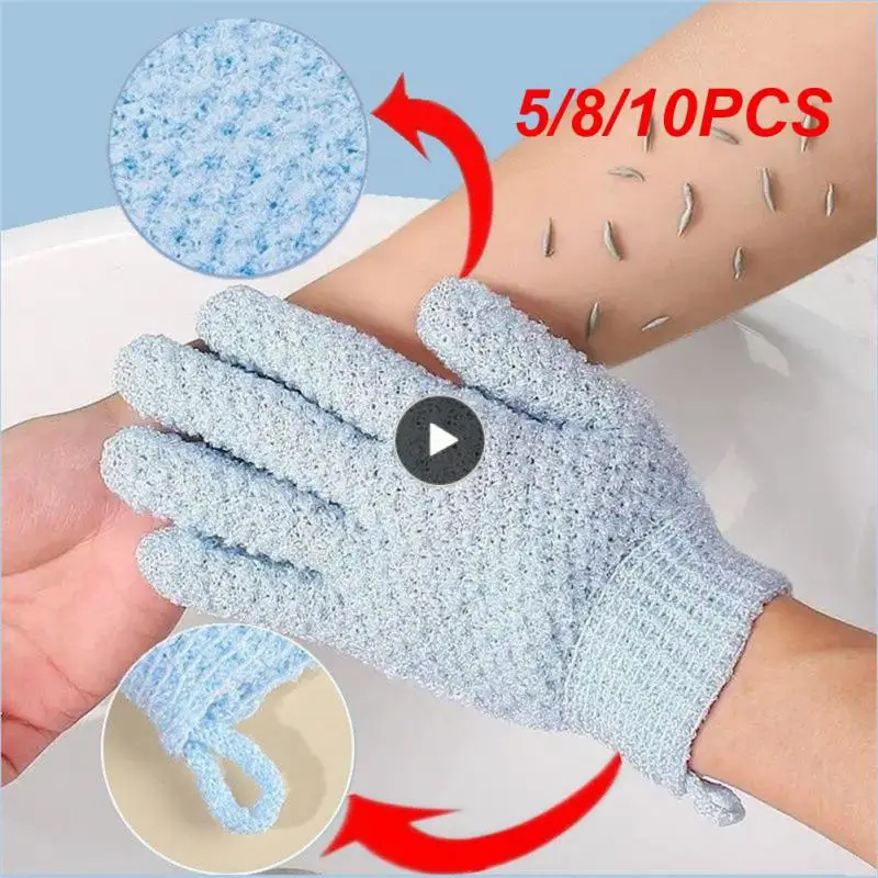 

5/8/10PCS Creative Idea Exfoliating Gloves Touch Delicate High-quality Nylon Material Shower Body Brush Frosted Feeling