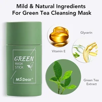 wholesale natural ingredient green tea cleansing solid purifying clay stick oil control skin anti acne remove blackhead mud mask