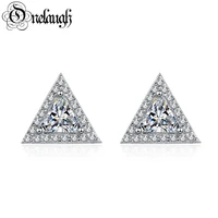 onelaugh 1ct 100 real moissanite stud earrings for women triangle cut s925 sterling silver moissanite earrings wedding jewelry