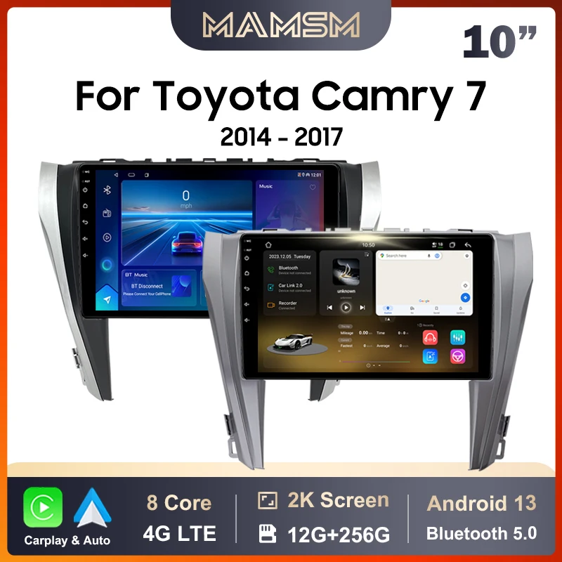Автомобильный радиоприемник MAMSM для Toyota Camry 7 XV 50 55 2015-2017 Android 13 Мультимедийный