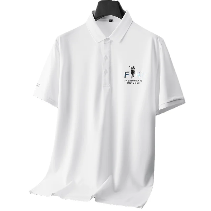 

Boutique 7XLMen's Loose Business Casual Comfortable Fashion Breathable British Style Plus Fertilizer Oversized Letter Polo Shirt