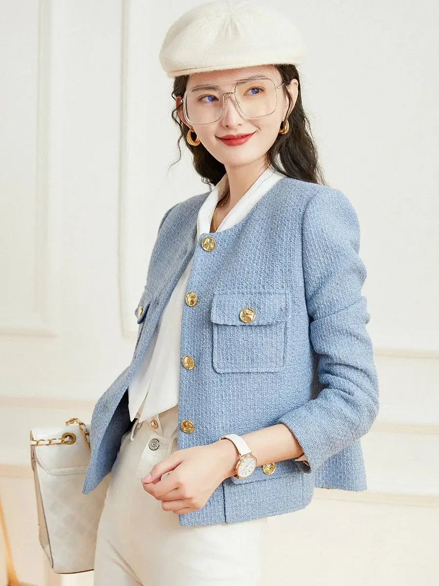 Женская куртка с круглым вырезом LOUIS YAO Элегантная Модная свободная офисная