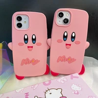 3d cartoon kirby soft silicone phone cases for iphone 13 12 11 pro max xr xs max 8 x 7 se 2020 lady girl shockproof shell gift