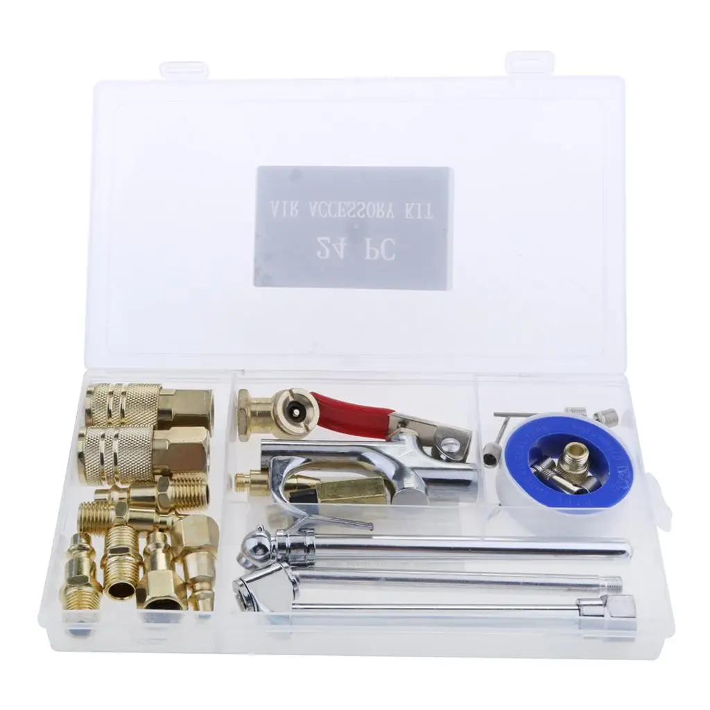 

24PCS Air Compressor Fittings Accessory Tool Kit Dust Blow