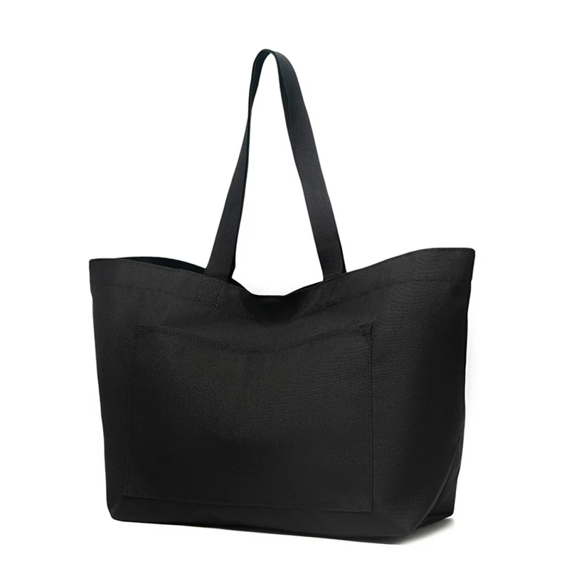 

Black Tote Bag Eco Shopping Bag Daily Use Foldable Shoulder Handbag Large Capacity Oxford Cloth Bag for Women Female Shopper Bag