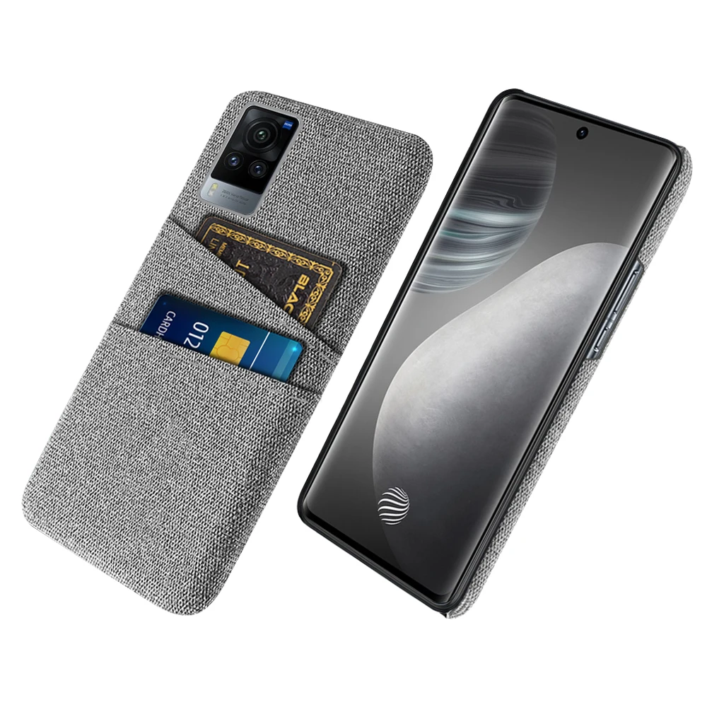 

x60 Pro on Vivox60 Pro Case Luxury Fabric Dual Card Phone Cover For Vivo X60 X 60 Pro X60pro 5G Wallet Funda For Vivo X60 Pro