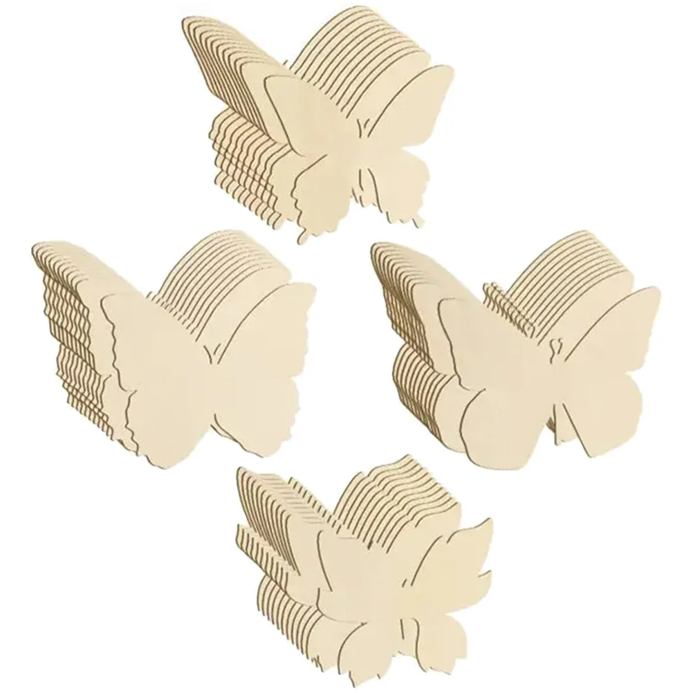 

40 Pcs Decor Home Unfinished Wooden Cutouts Paper Light House Decorations Craft Slices DIY Embellishments Graffiti Chips