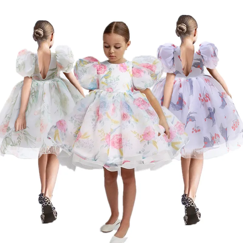 

Girl Bridesmaid Princess Dress For Wedding Party Children Birthday Ceremony Tutu Frock Kids Flower Dresses Flower Girl Ball Gown