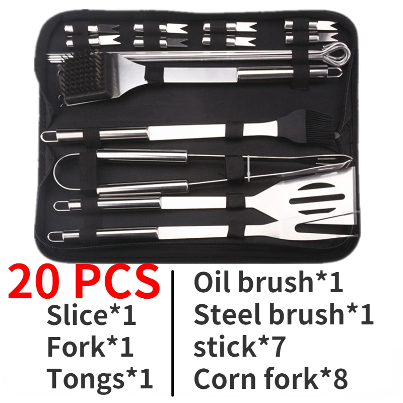 

20PCS Grill Tools Set,Stainless Steel BBQ Tools Set with Portable Bag,Premium Grill Utensil Set,Grilling Gifts on Father's Day