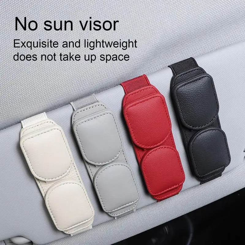 

Portable Car Glasses Holder Clip Leather Sun Visor Multi Function Clip Card Ticket Storage Holder Automobile Interior Accessoris