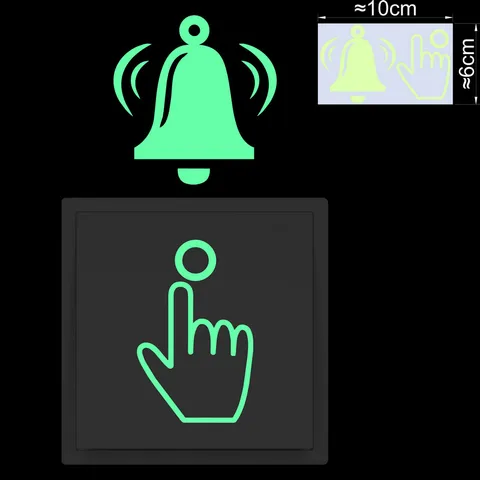 Дверной звонок, знак, светящийся стикер, светящийся дверной звонок, светящийся стикер, кнопка вызова, указывающая на маркировку, холодильник, телефон, наклейка DIY