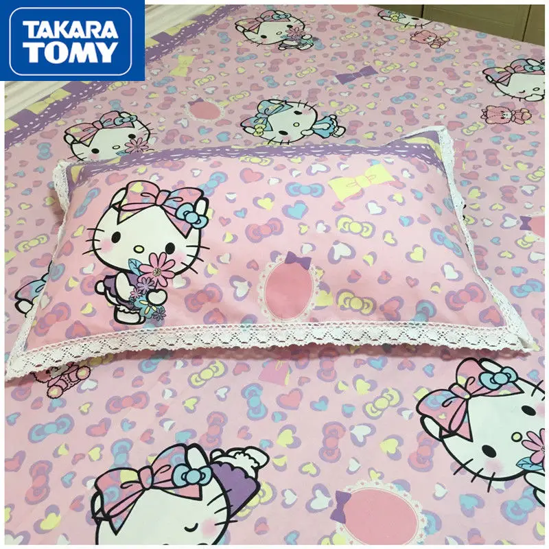 

TAKARA TOMY симпатичная мультяшная Hello Kitty Удобная хлопковая наволочка простая старая грубая кружевная наволочка