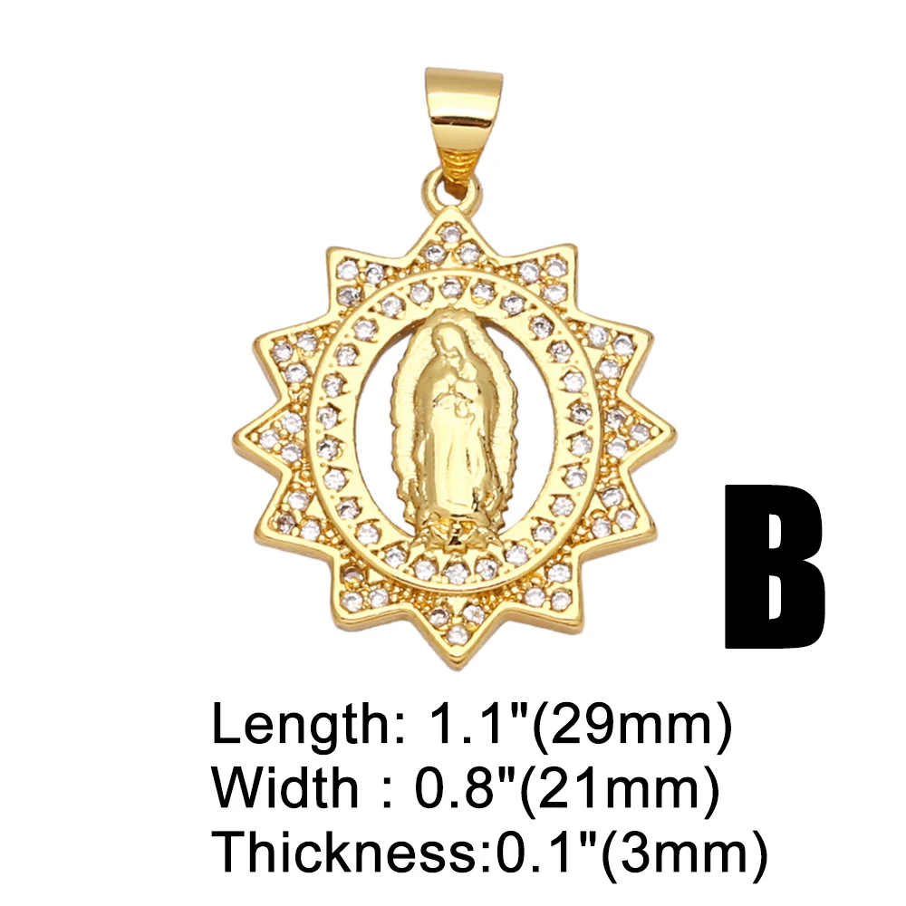 Подвески OCESRIO Rainbow Virgen de la Caridad del Cobre с золотым покрытием медный циркон