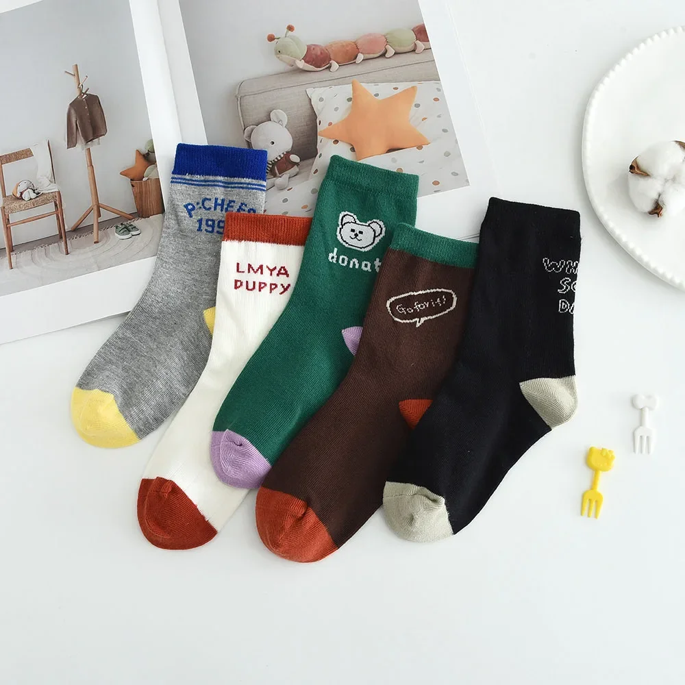 ya осенне-зимние детские хлопковые носки Lumiya упаковка из 5 пар бесшовные