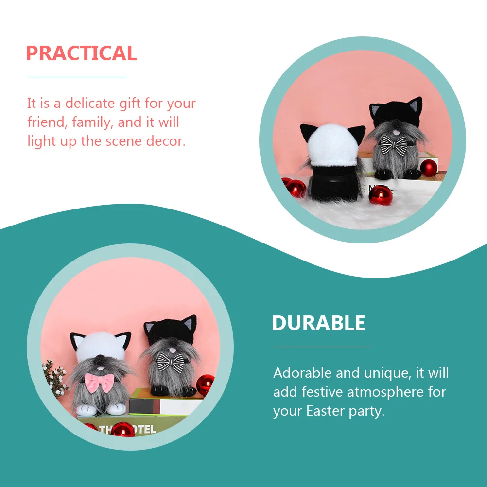 2 шт. фигурка кошки подарок Пасхальный Tomte гном детская комната мягкая игрушка