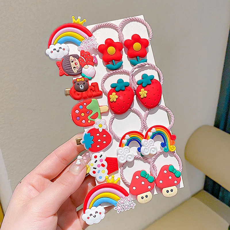 

15 шт./набор, детские заколки для волос в виде радуги