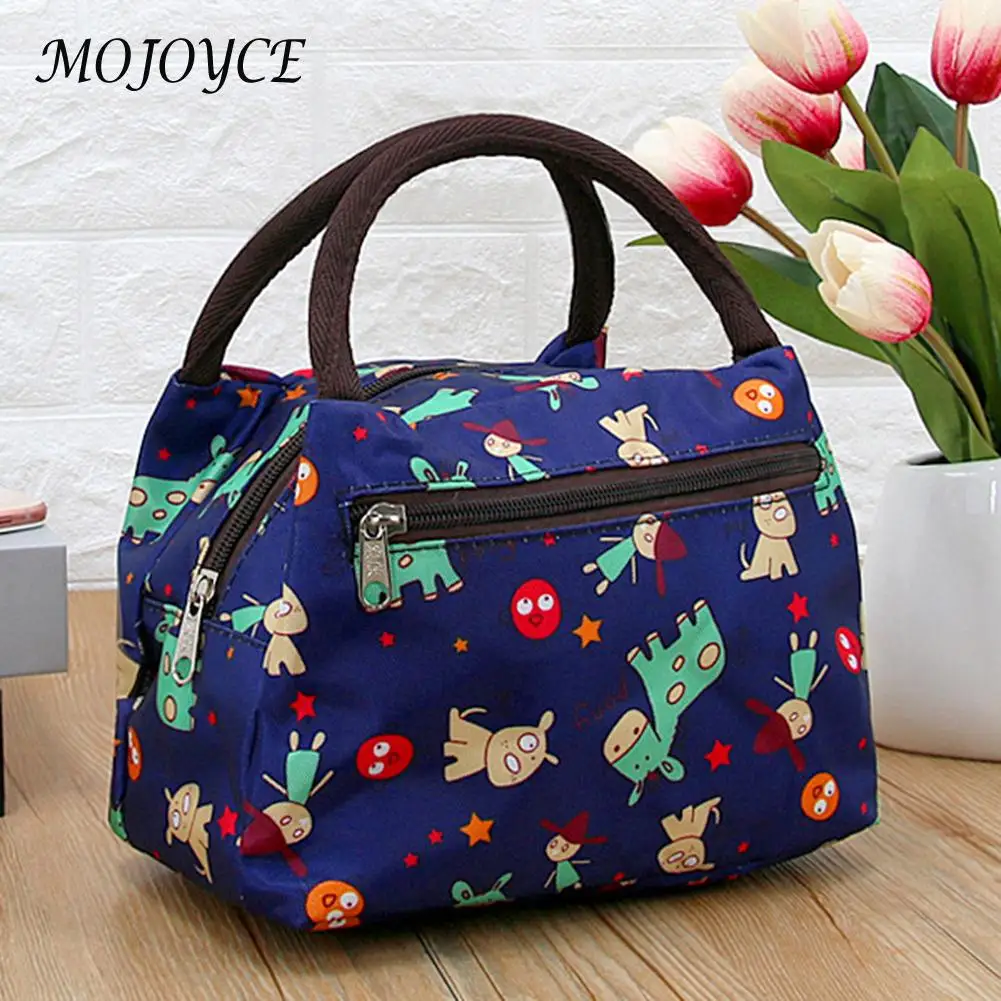 

1PCS Portable Cooler Bag Thermal Food Picnic Lunch Bag Oxford Cloth Lunch Bag Zipper Waterproof Thermal Insulated Tote Handbag