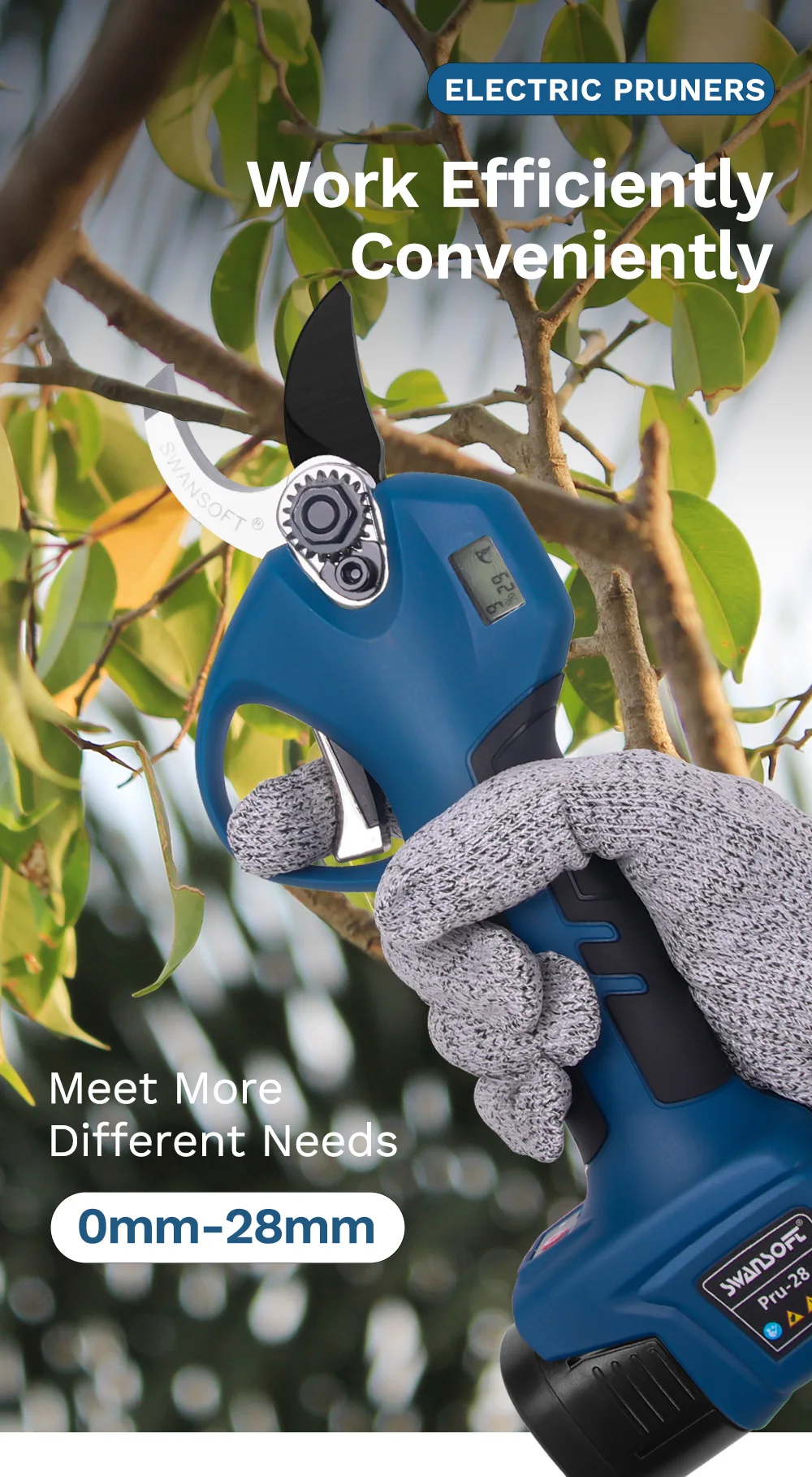 Профессиональные беспроводные Электрические садовые ножницы Swansoft