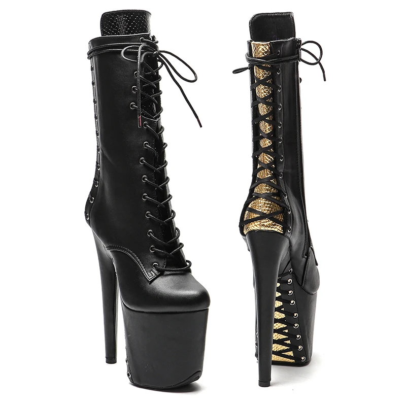 Leecabe 20CM/8Inch matte upper  boots heel platform  ankle sexy  boots model nightclub super high heel   4B